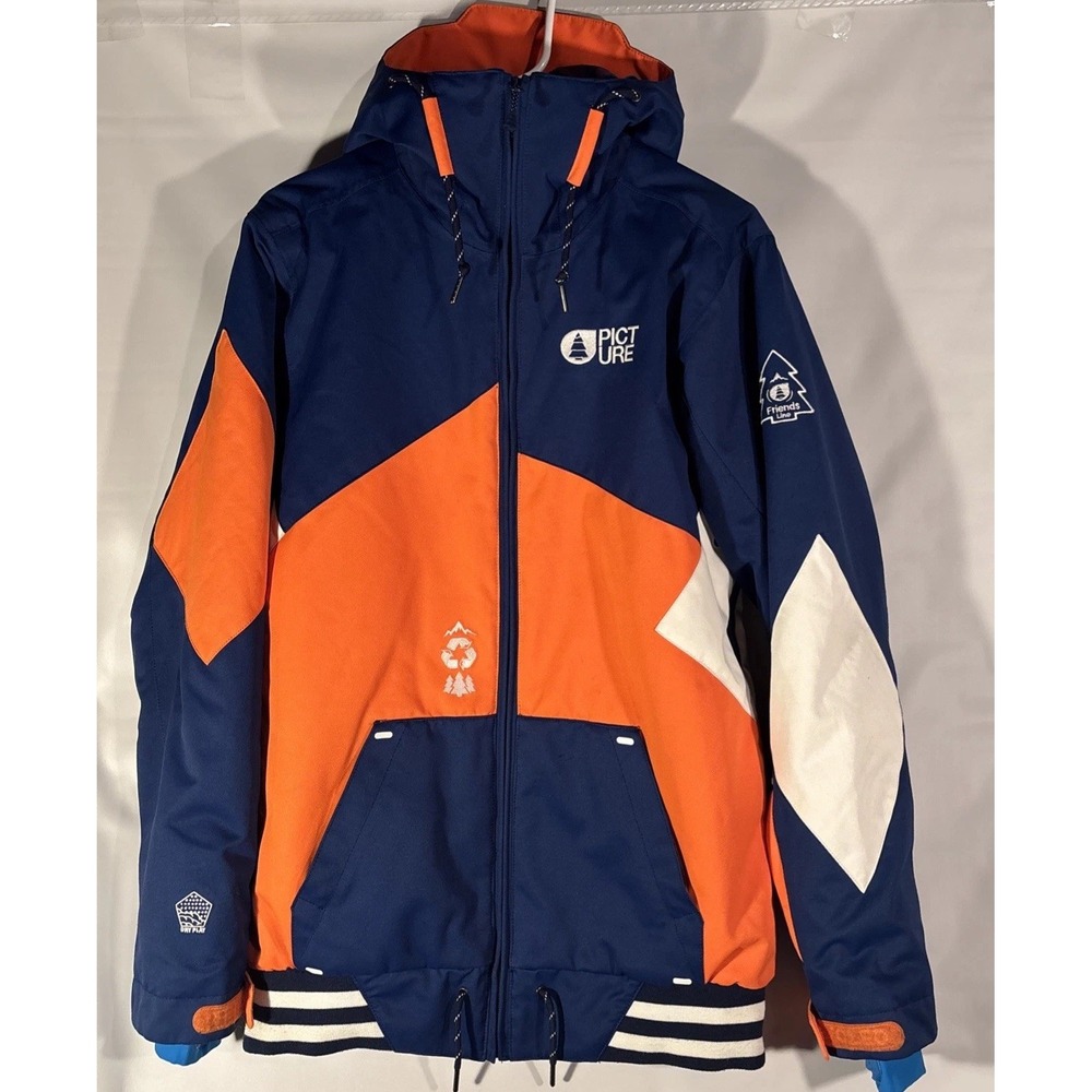 Picture Organic Jacket Mens Small Hooded Dryplay Bio Shell Waterproof Ski Coat